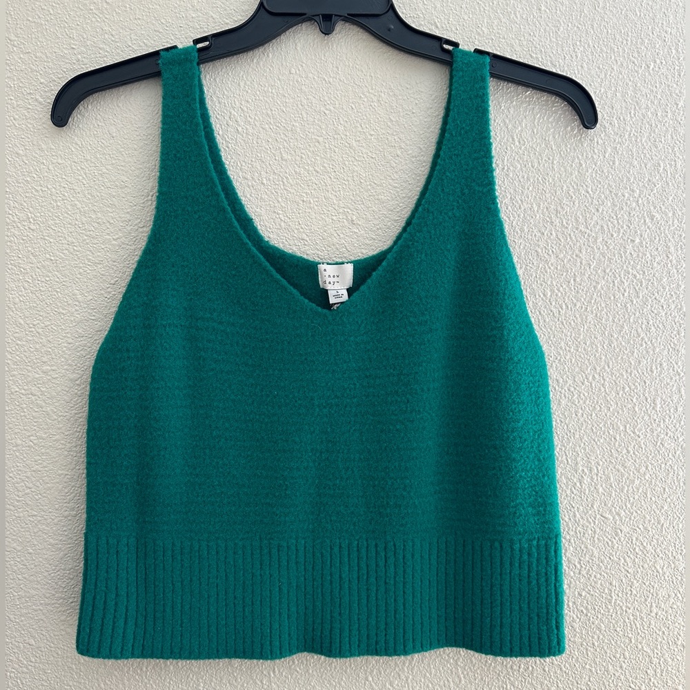 Green Knit Tank Top